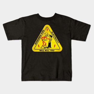 Triangel Vintage Electricity will kill you // Yellow Style Kids T-Shirt